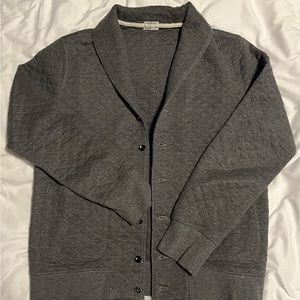 CLUB MONACO Quilted Shawl Cardigan / Dark Heather Grey, Mens / Medium